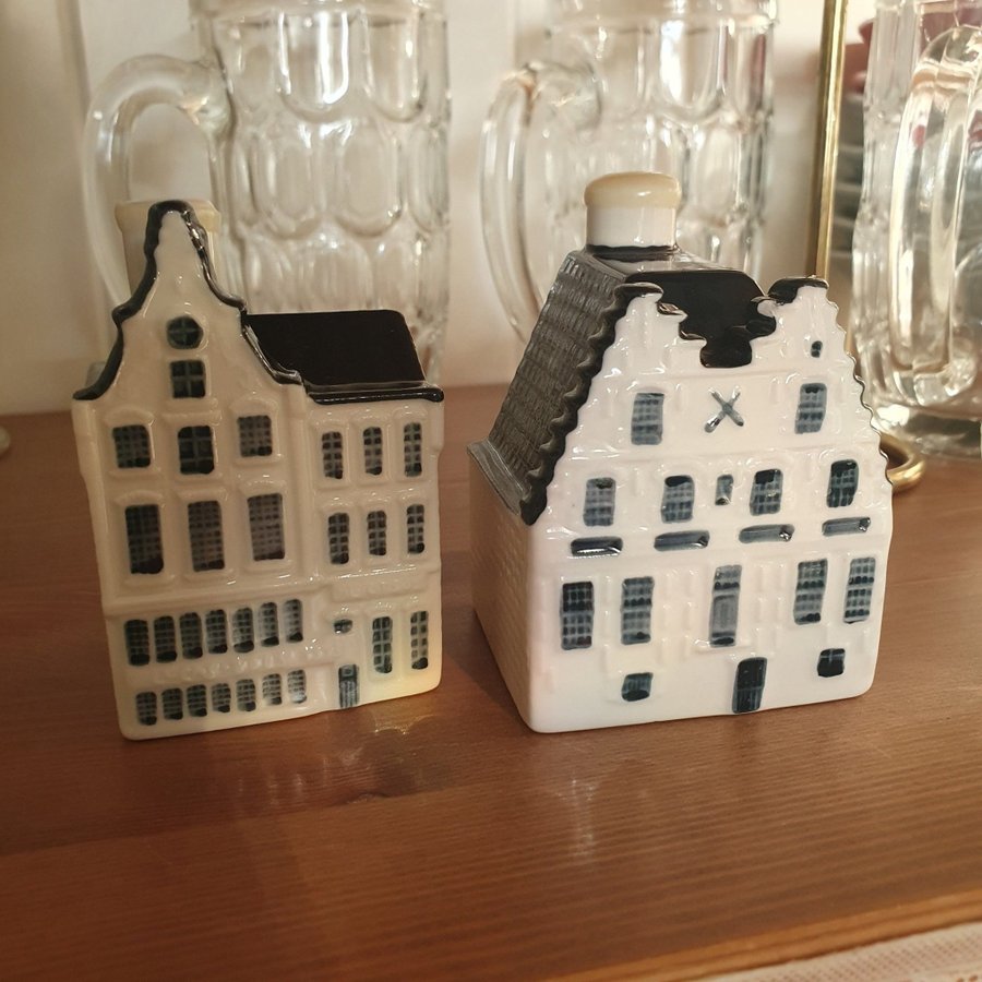 2 st Delft-hus KLM  Bols Miniatyrhus