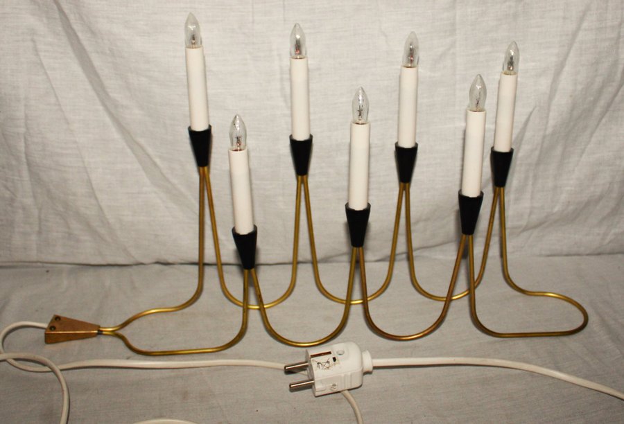 Retro EL-LJUSSTAKE / ADVENTSLJUSSTAKE, Philips, mässing, string model Typ 5912T