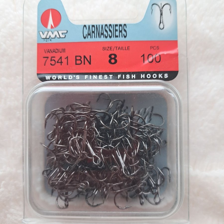 VMC 7541 BN Treble Hook, Size 8, 100PCS