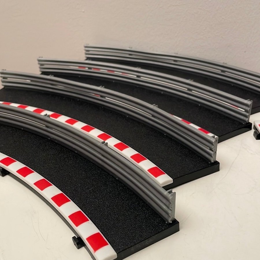 Hornby Race Track 6x Delar Scalextric Sladdzoner Svarta för R2 Kurva Ytterkant