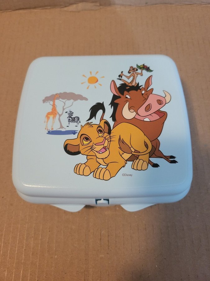 Tupperware Sandwichbox, ljusblå med Timon och Pumba, HELT NY!