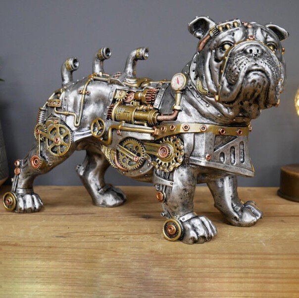 Ny Steampunk mekanisk hund Dekorationer harts