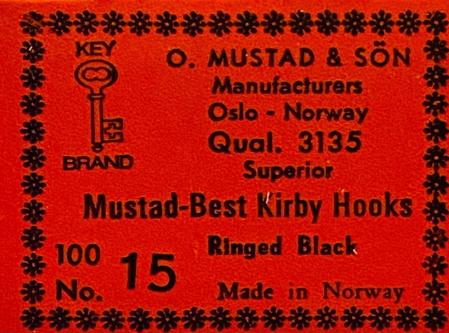 MUSTAD nr15 Qual 3135 Otroligt fina små vridna nätta krokar 100st i asken 