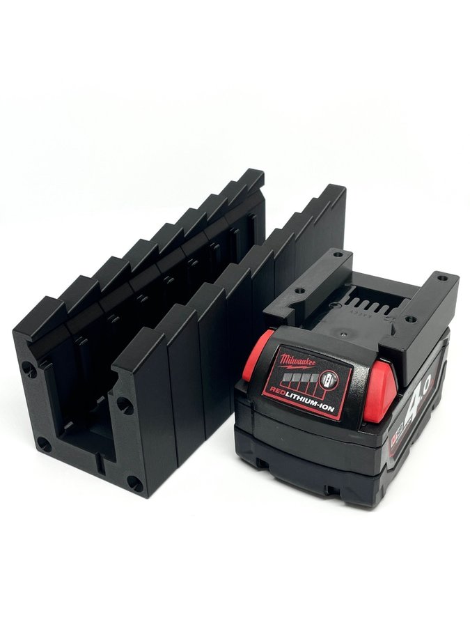 10 st Batterihållare Milwaukee M18 Svart