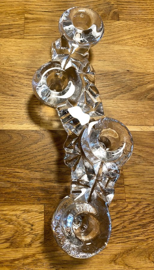 Adventsljusstake i glas passar kronljus 27 cm lång 4 cm hög