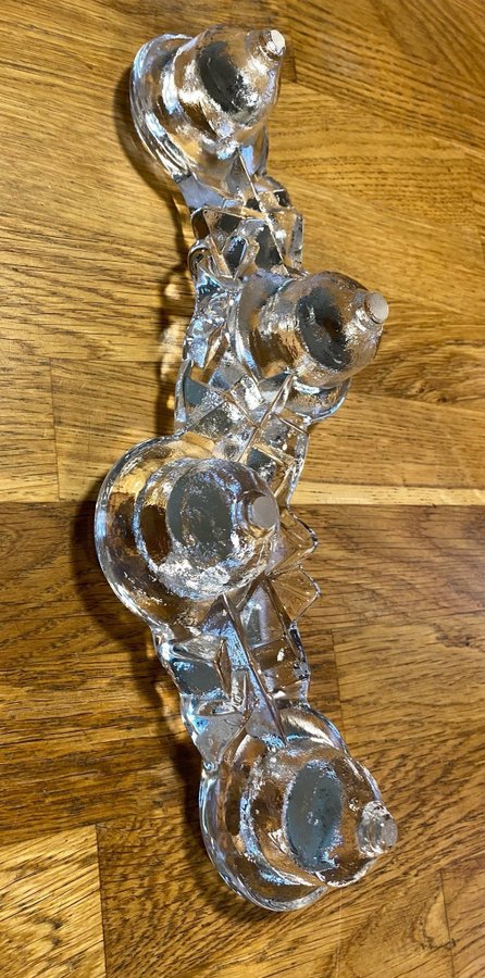 Adventsljusstake i glas passar kronljus 27 cm lång 4 cm hög