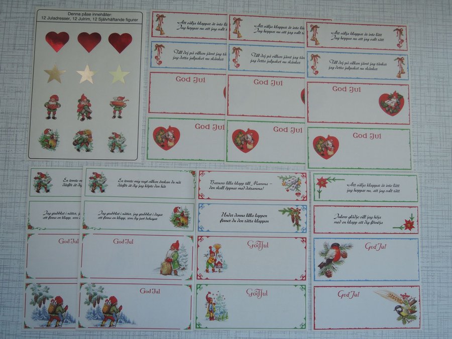 LC Lars Carlson Stickers  Julklappsetiketter 8 ark