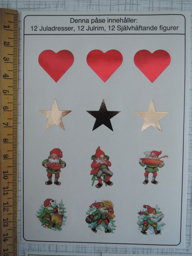 LC Lars Carlson Stickers  Julklappsetiketter 8 ark