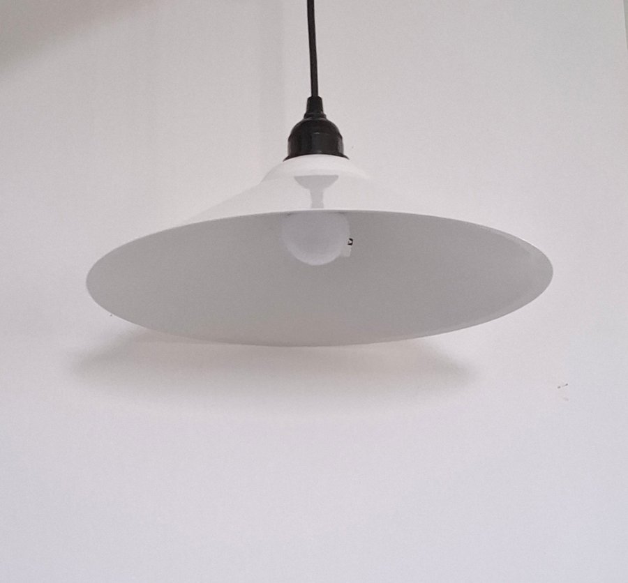 RETRO 80-TAL IKEA SKOMAKARLAMPA VIT METALL TAKLAMPA PENDELLAMPA LAMPA BELYSNING