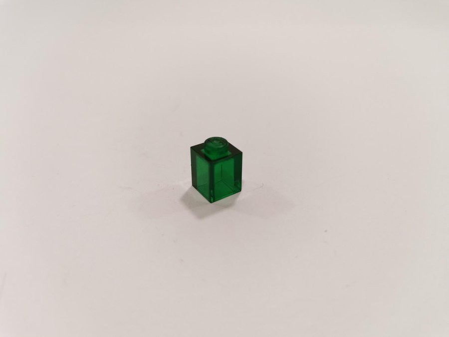 Lego - brick - transparent - 1x1 - part 3005 - grön (trans green)