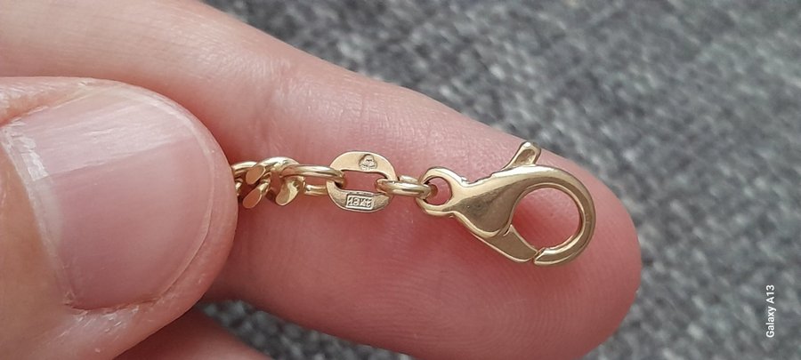 18 k guld halsband, guldlänk.