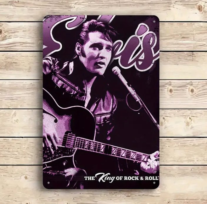 Elvis Presley - the King of Rock  Roll, Metall Skylt, 20 x 30 cm