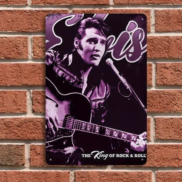 Elvis Presley - the King of Rock  Roll, Metall Skylt, 20 x 30 cm