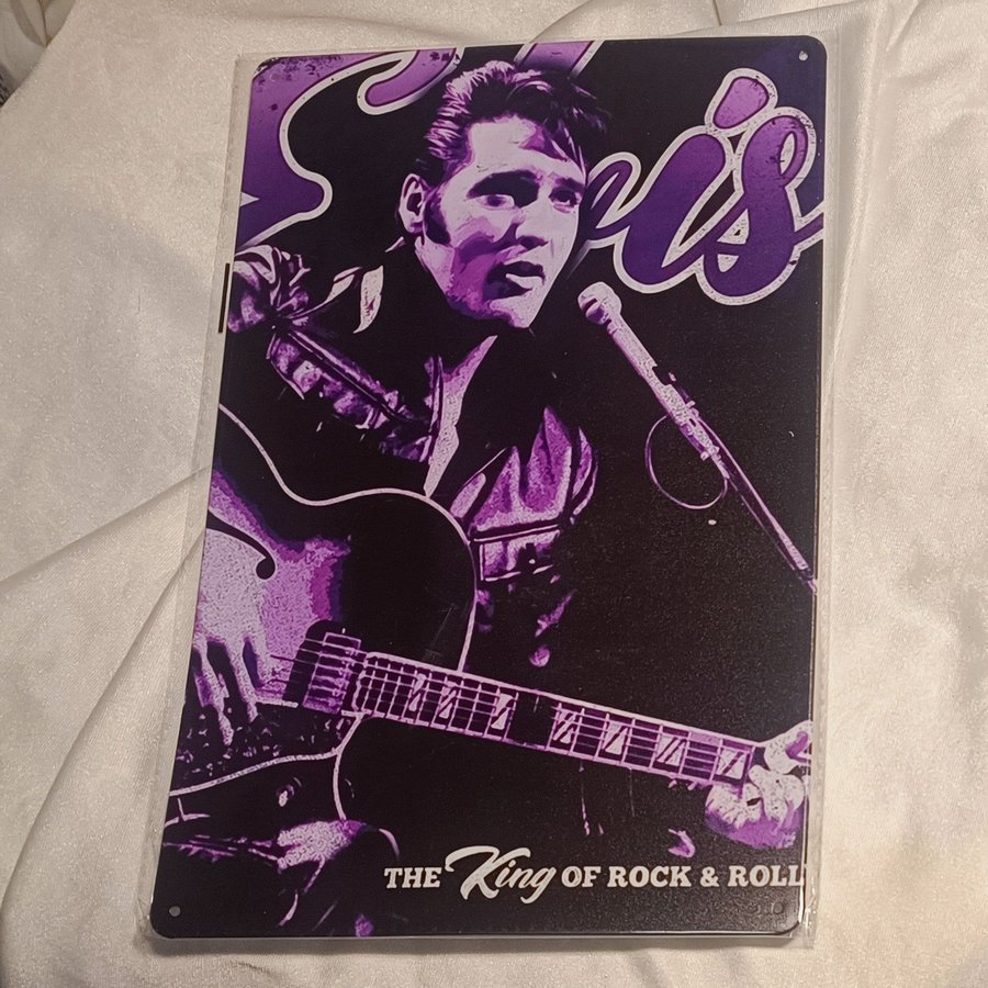 Elvis Presley - the King of Rock  Roll, Metall Skylt, 20 x 30 cm