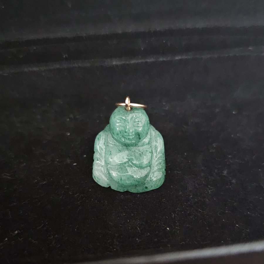 14K Guld Jade Buddha Berlock