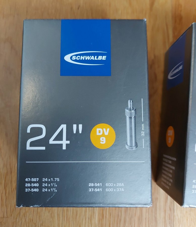 Cykelslang: 2 st Schwalbe Innertub 24 tum DV9 NYA