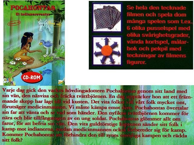 POCAHONTAS - Ett indianäventyr - film o PCspel / NY <----