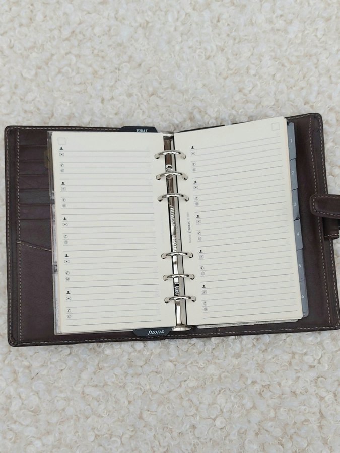 Filofax, de luxe läder, fint skick, retro, jul