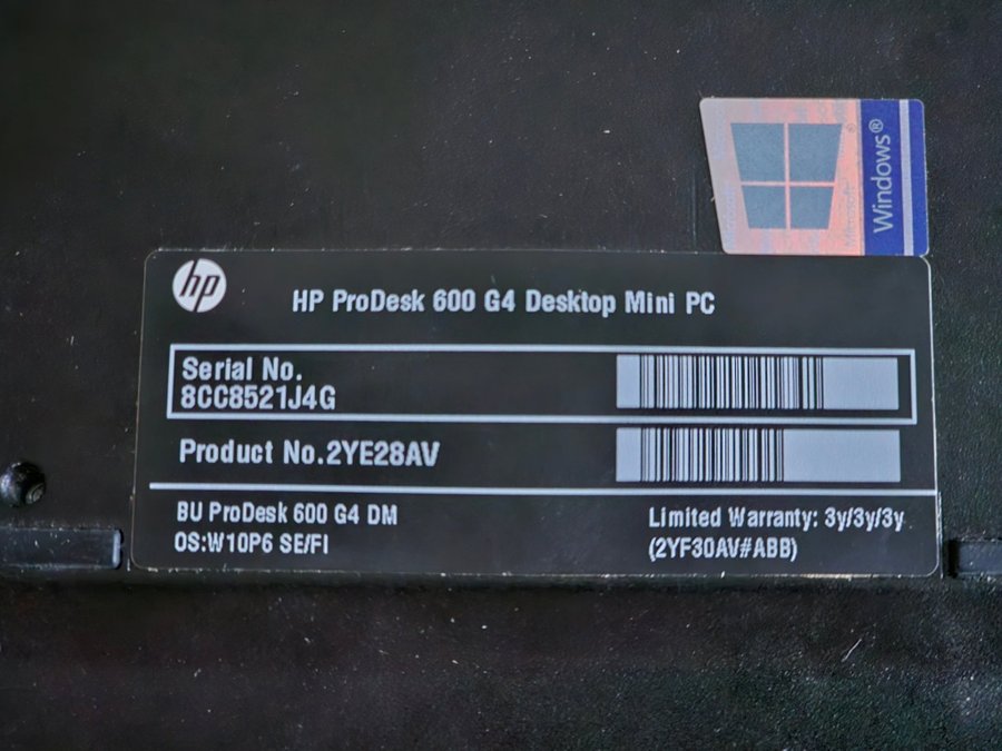 HP ProDesk 600 G4 Desktop Mini PC Intel I3-8100T 8 gig ram