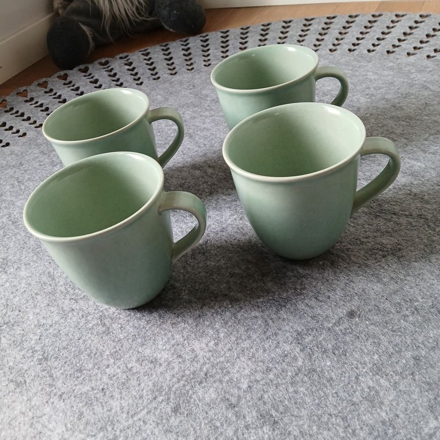 Höganäs keramik collection Celadon färgen 4 st muggar