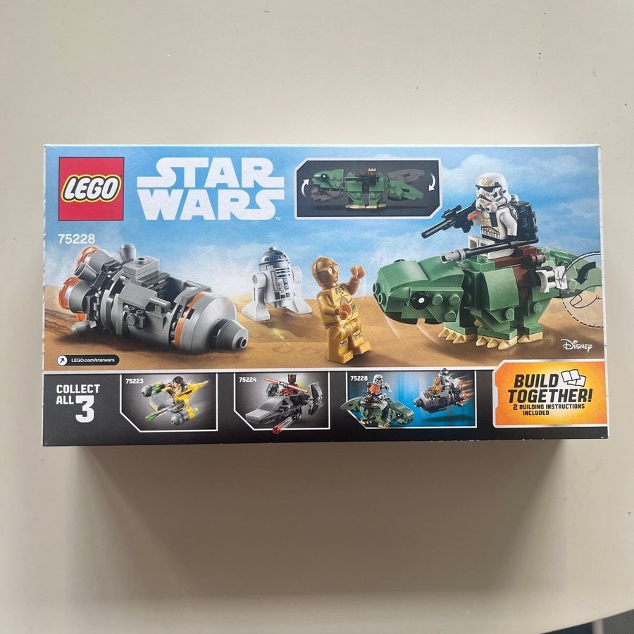 LEGO OÖPPNAT STAR WARS Escape Pod vs Dewback Microfighters 75228