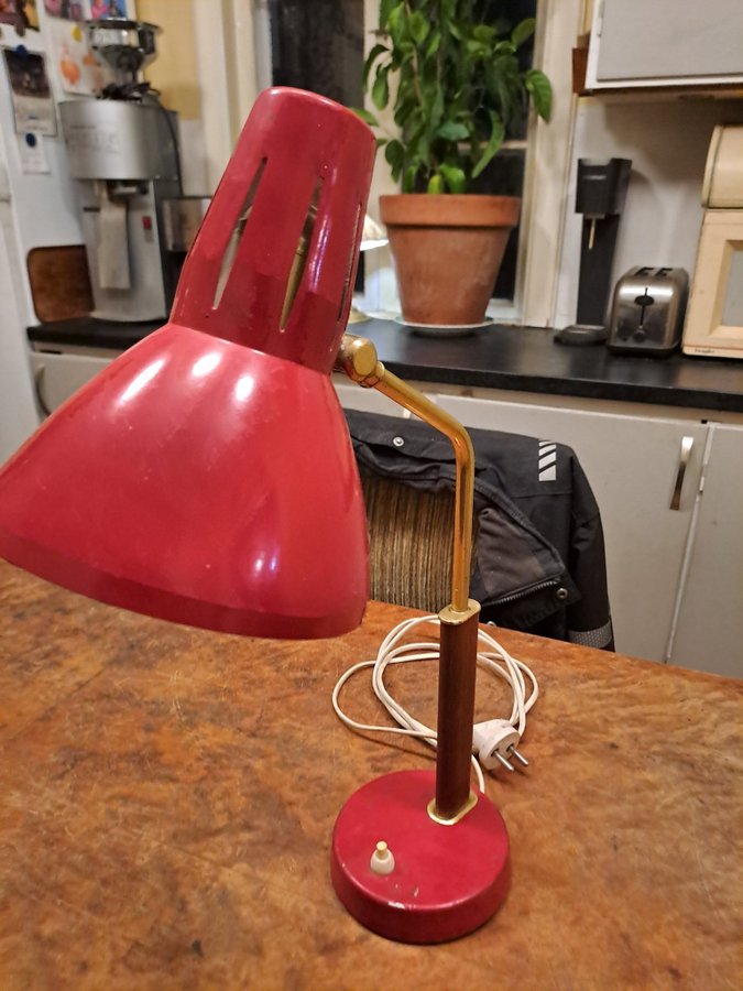 Retro Röd skrivbordslampa