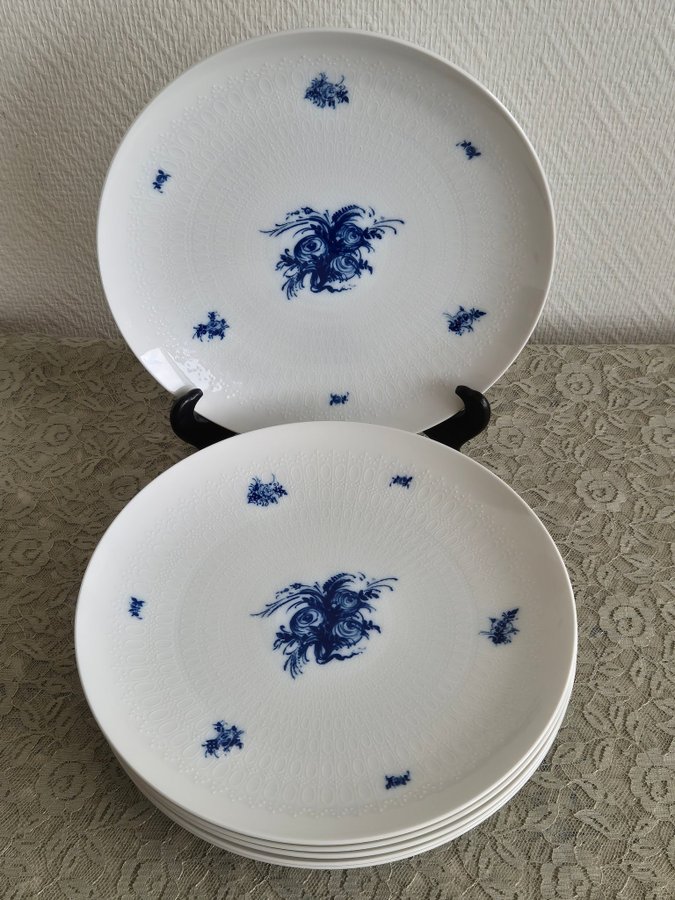 6 st. Rosenthal Mattallrikar Blue Romance - Romanze - design Björn Wiinblad