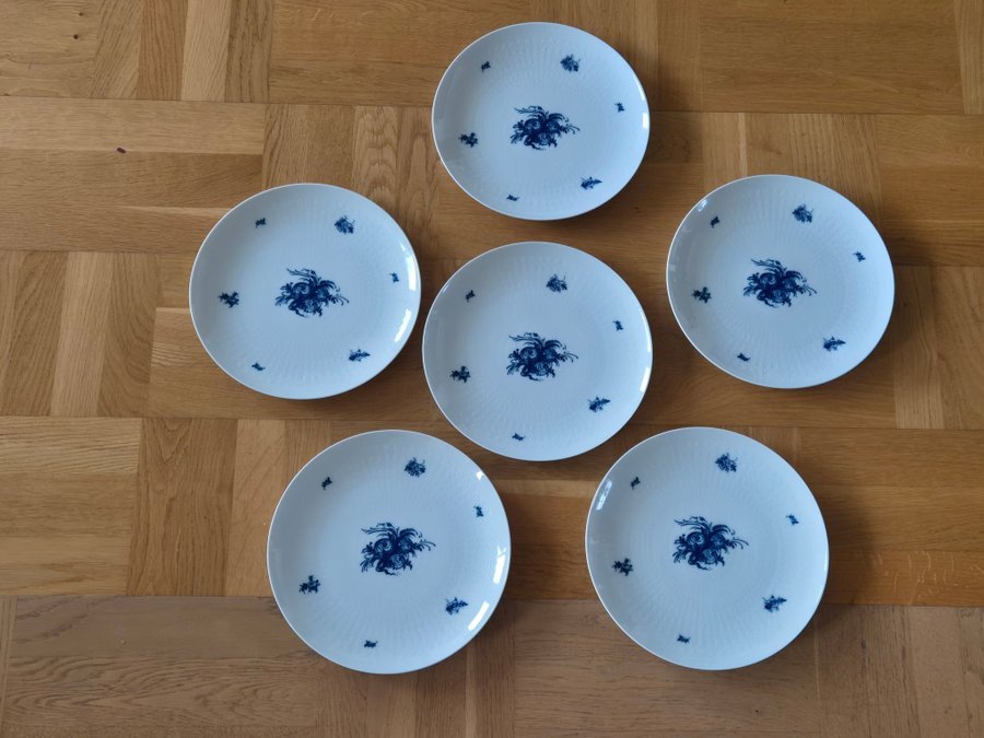 6 st. Rosenthal Mattallrikar Blue Romance - Romanze - design Björn Wiinblad