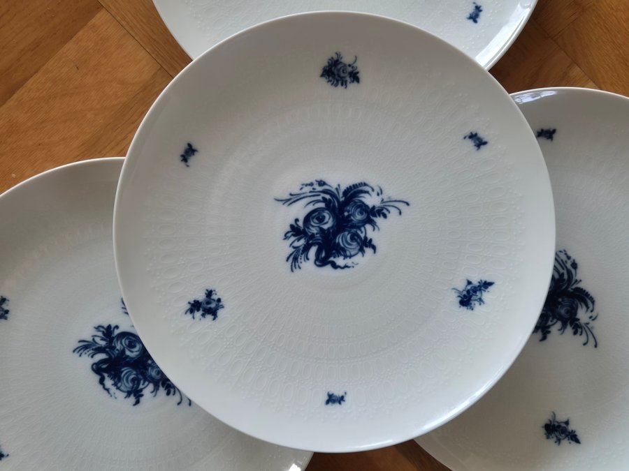 6 st. Rosenthal Mattallrikar Blue Romance - Romanze - design Björn Wiinblad