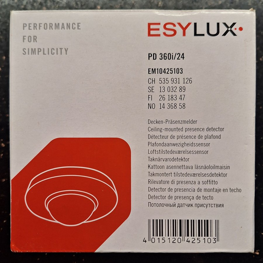 ESYLUX PD 360/24 Rörelsesensor / Takrörelsedetektor - Oanvänd