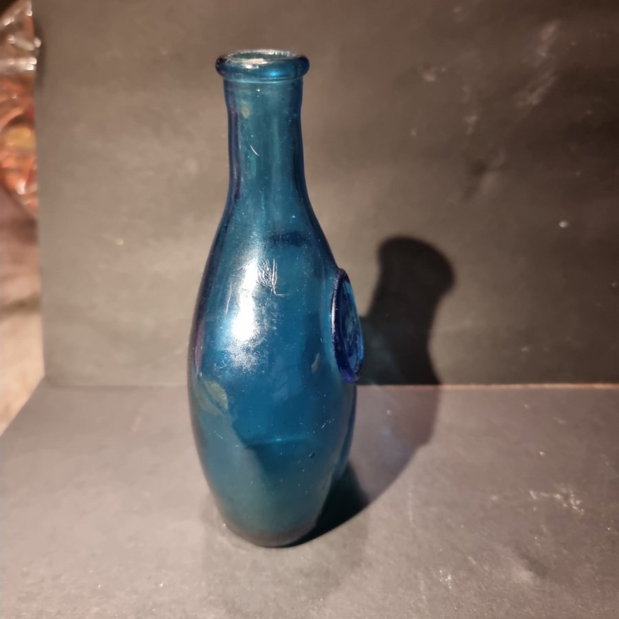 Vintage Wheaton NJ Blue Glass Bottle