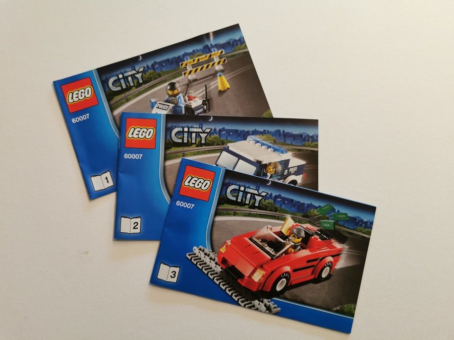 Lego - beskrivning - manual - city - high speed chase - 60007 - (3 delar)