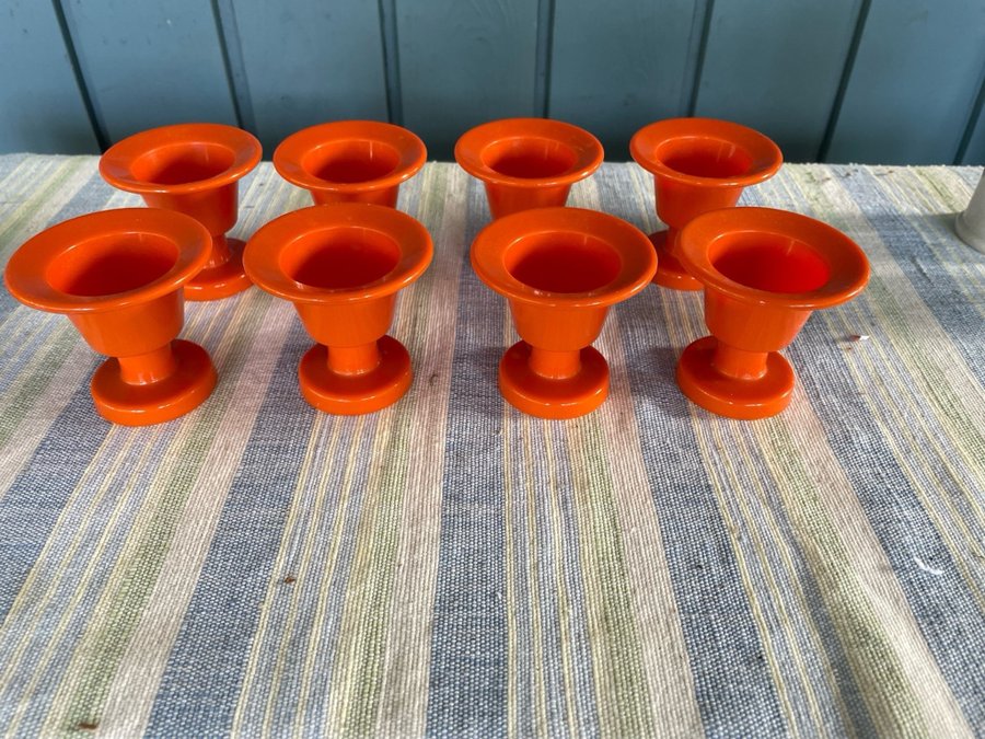 Äggkoppar 8 st orange SPI ForseGnista Sweden Retro Vintage