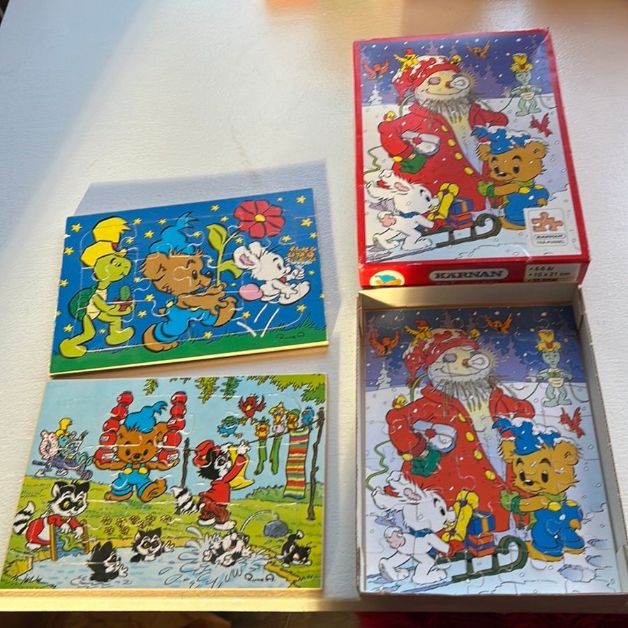 3 st supersöta BAMSE Träpussel. Perfekta julklappen !