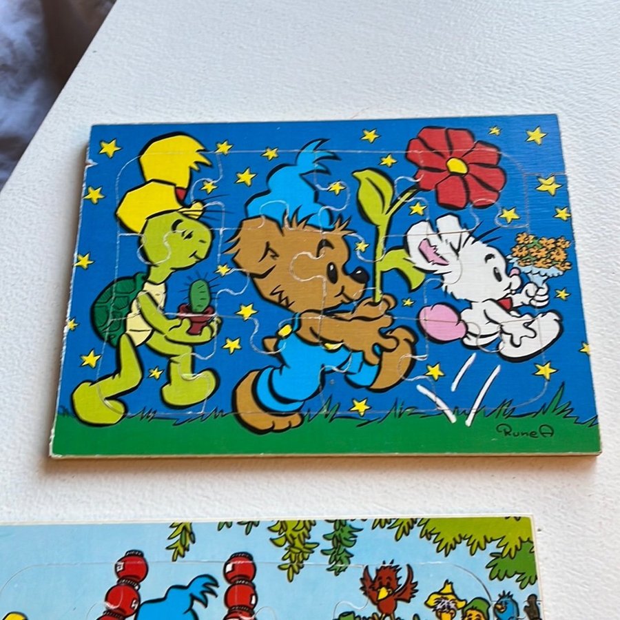 3 st supersöta BAMSE Träpussel. Perfekta julklappen !