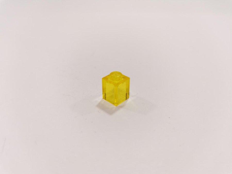 Lego - brick - transparent - 1x1 - part 3005 - gul (trans yellow)