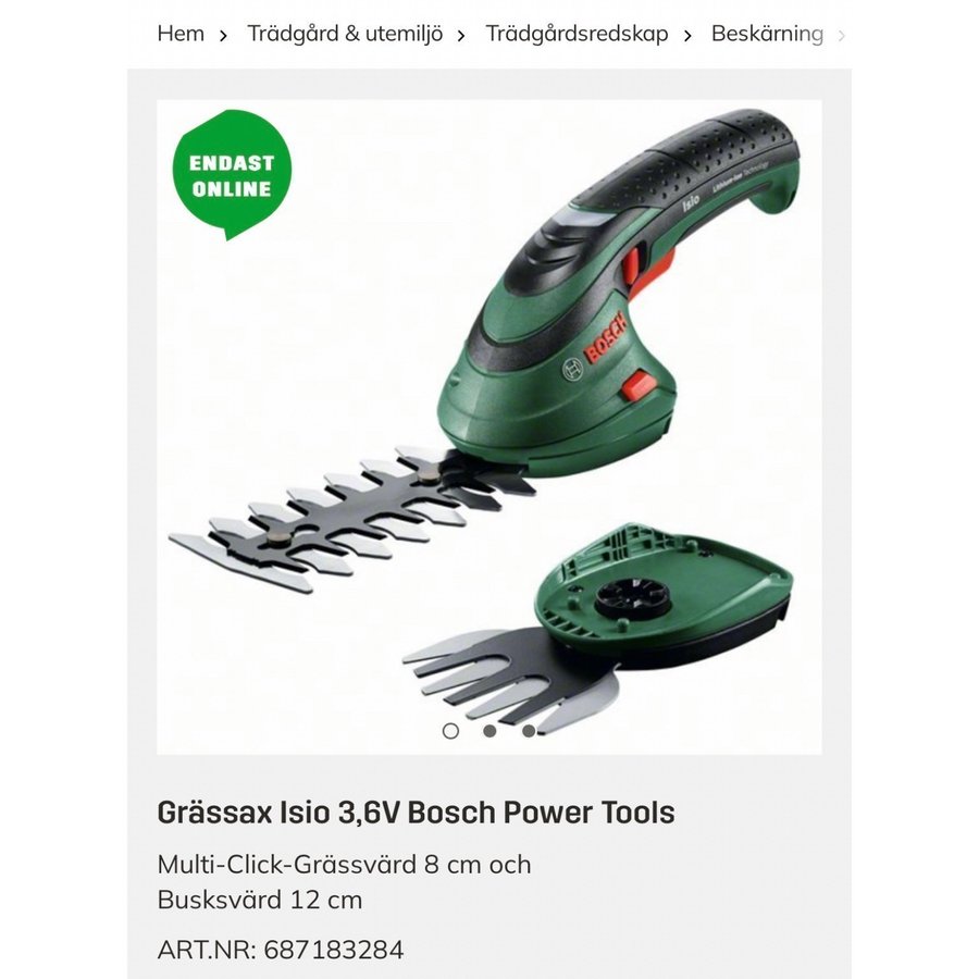 Nypris 950kr! Ny och oöppnad Busk och grässax Isio 36V Bosch Power Tools