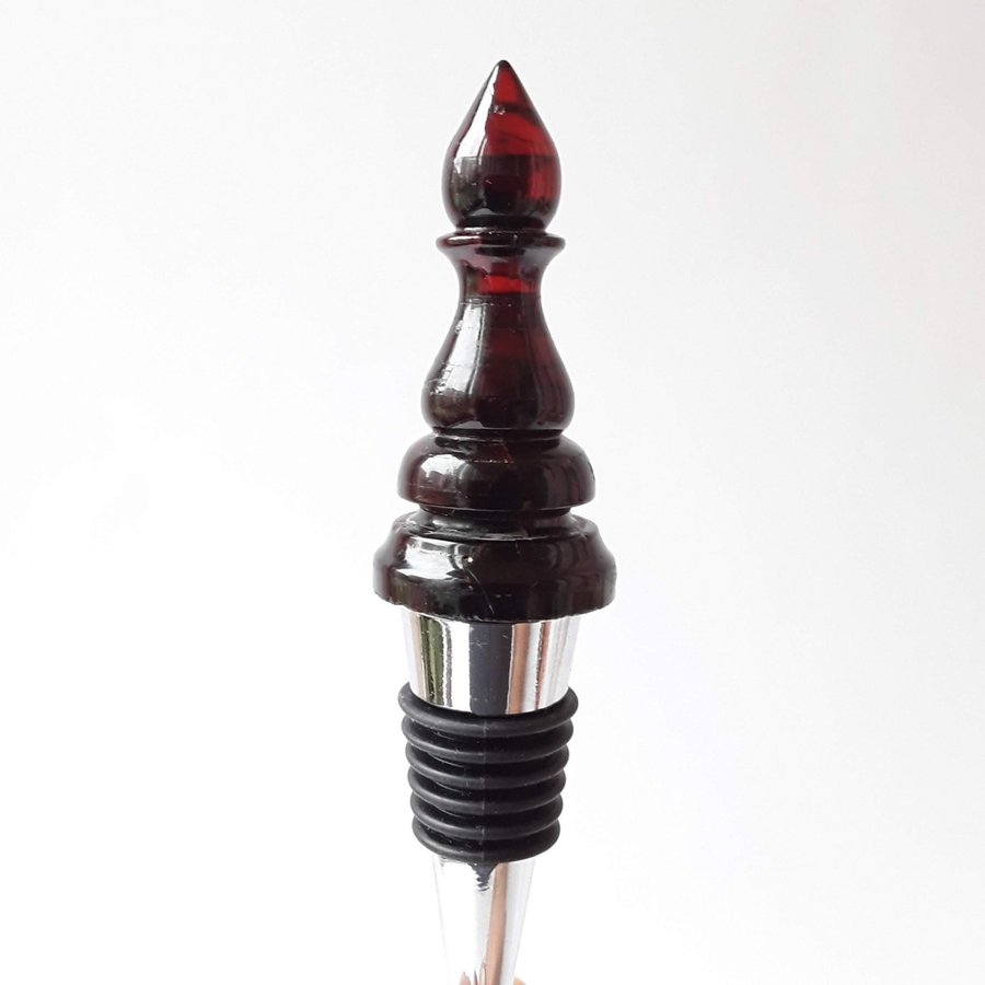 Bishop chess piece All bottle stopper with Baltic amber Metal decorative cork