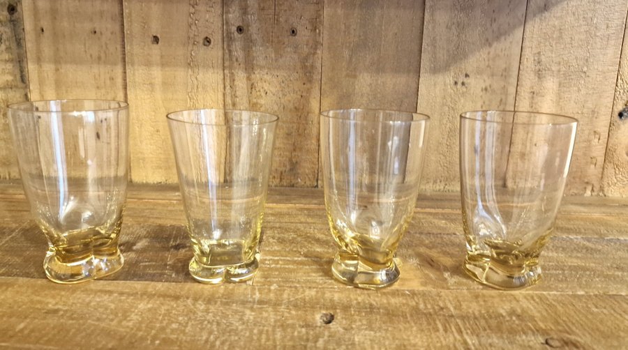 4 st whiskyglas drinkglas glas Gulli Skruf mindre modell h 9,7 cm diam 6,1 cm