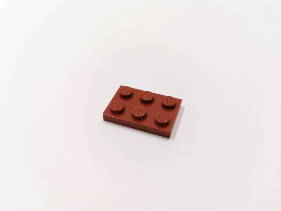 Lego - plate - platt - bas - 2x3 - part 3021 - vinröd (dark red)