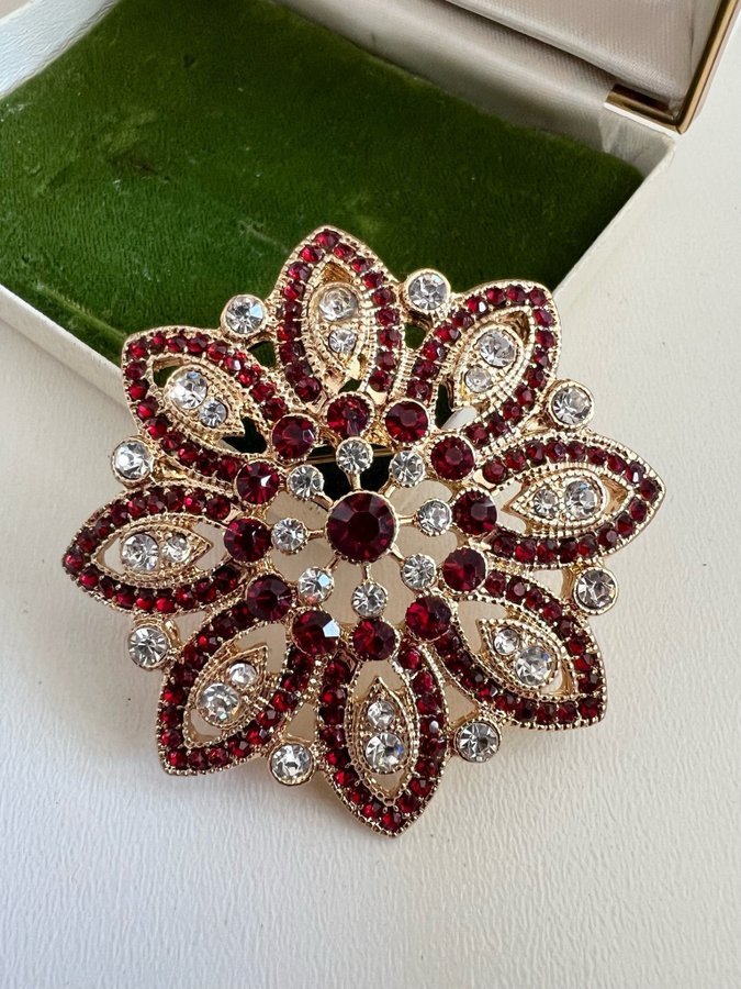 Vintage strass brosch signerad Monet