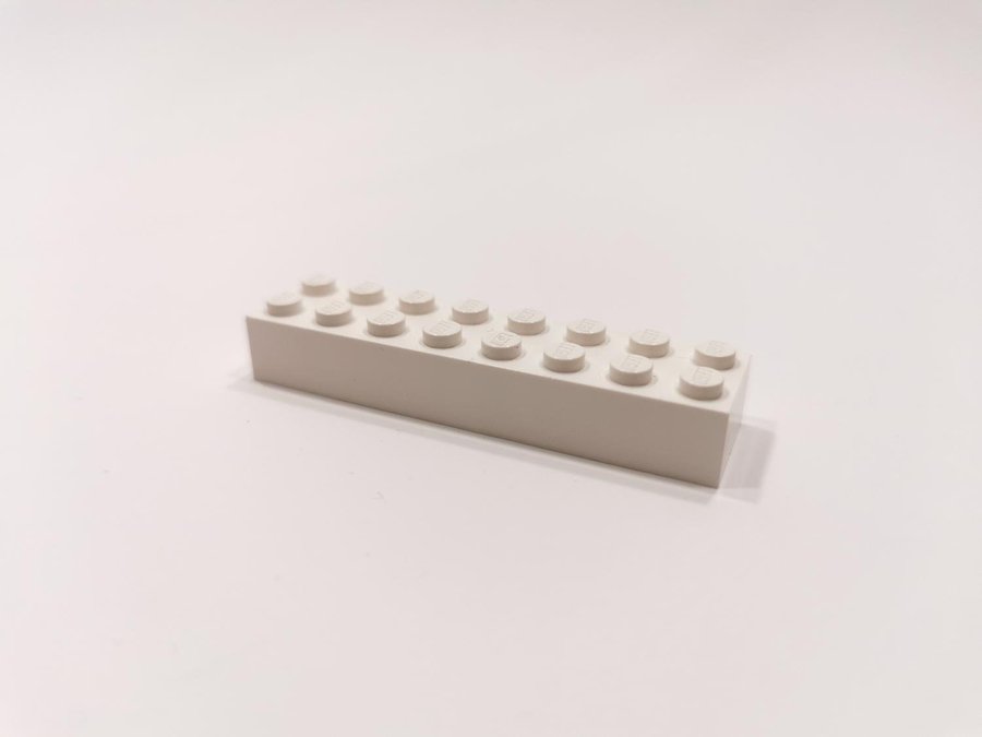 Lego - brick - bas - hög - 2x8 - part 3007 - vit