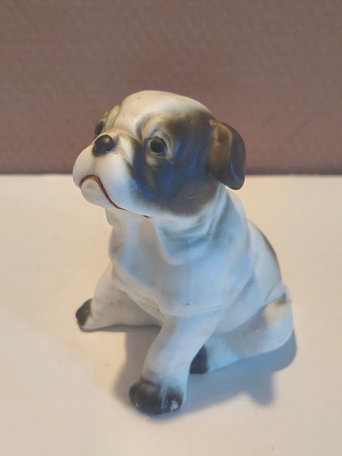 Mycket söt porslins figurin liten Bulldog retro