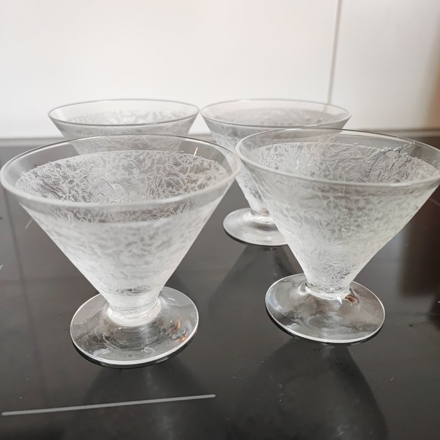 4st cocktail glas frostat glas Johansfors retro