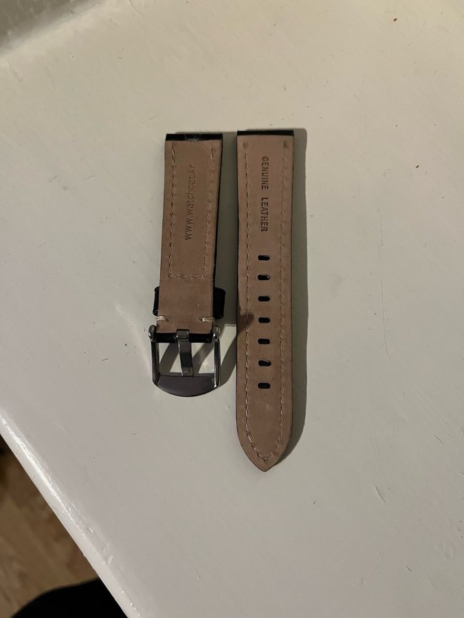 Svart läderarmband till klocka