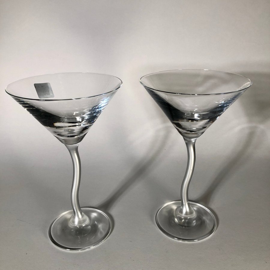 2 Leonardo Cocktailglas, matt silver fot med twist. Martiniglas dessertglas Nyår