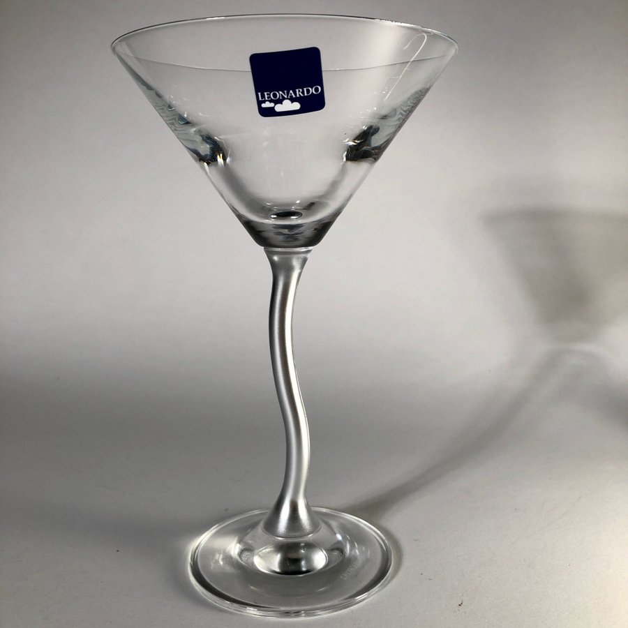 2 Leonardo Cocktailglas, matt silver fot med twist. Martiniglas dessertglas Nyår