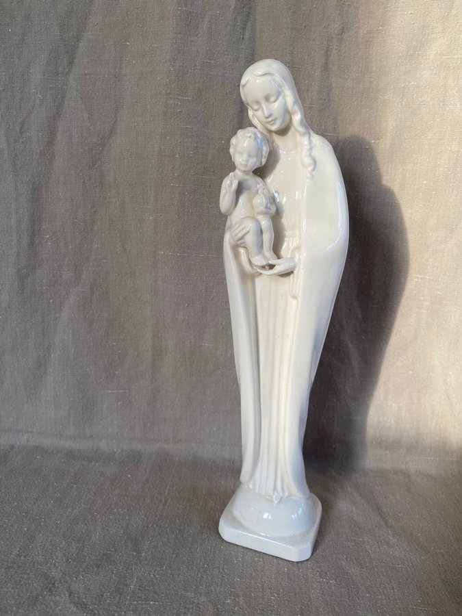 Vintage figurin statyett porslin Maria Madonna med barn Goebel Hummel