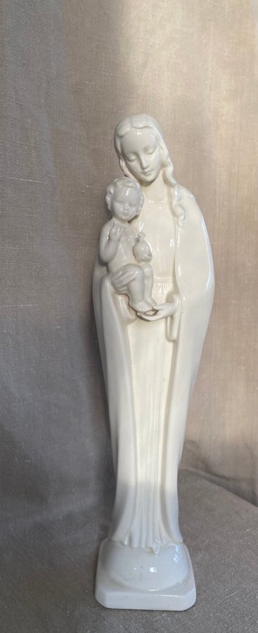 Vintage figurin statyett porslin Maria Madonna med barn Goebel Hummel