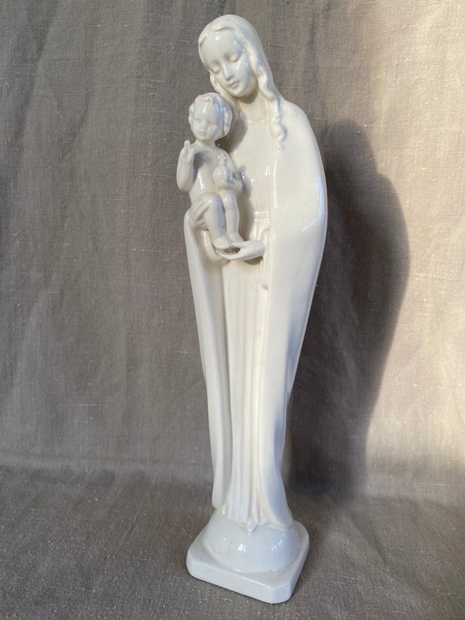 Vintage figurin statyett porslin Maria Madonna med barn Goebel Hummel